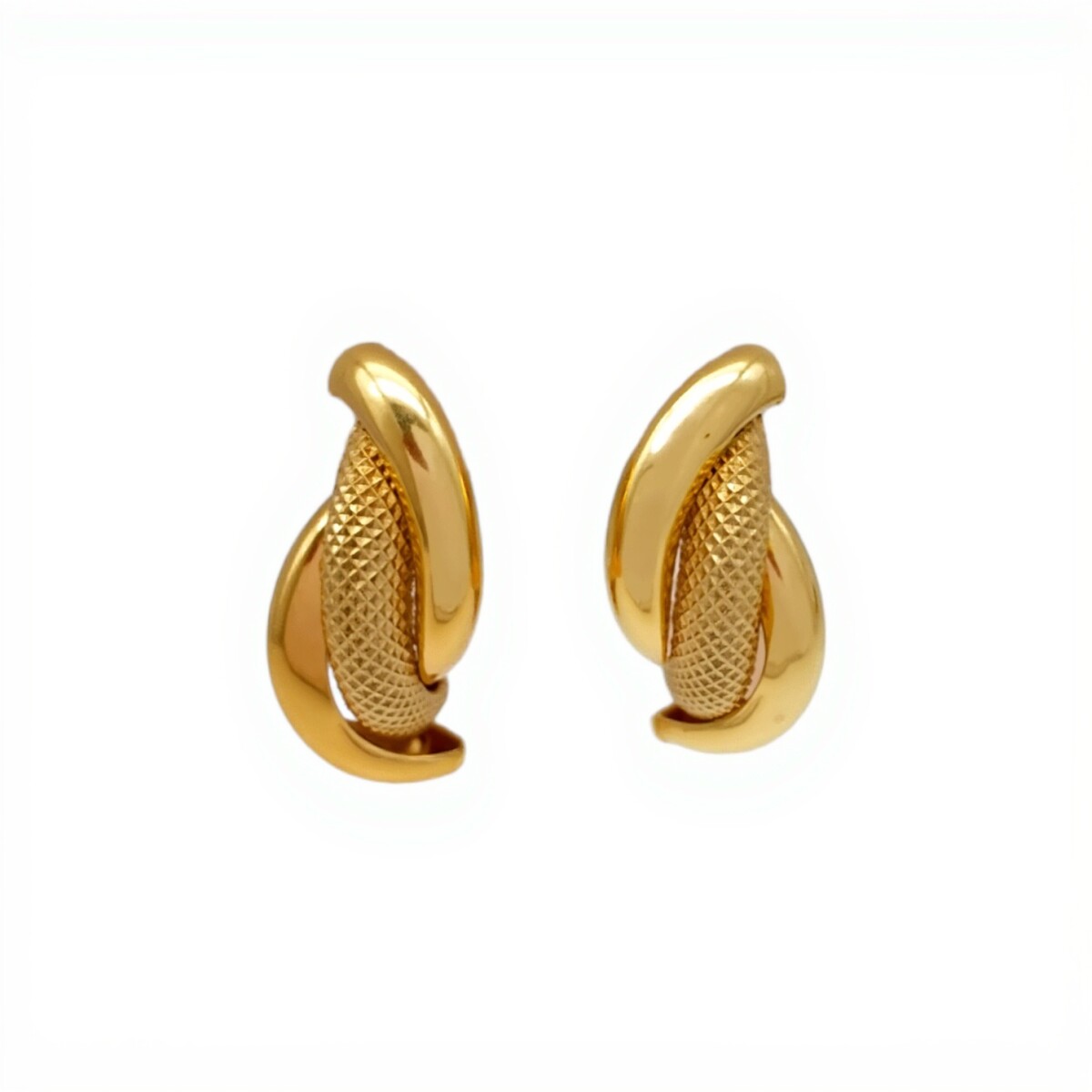 Caravanas pendientes Vintage inflado - Oro bajo - Sin piedra - CA8007 - sinpiedra 