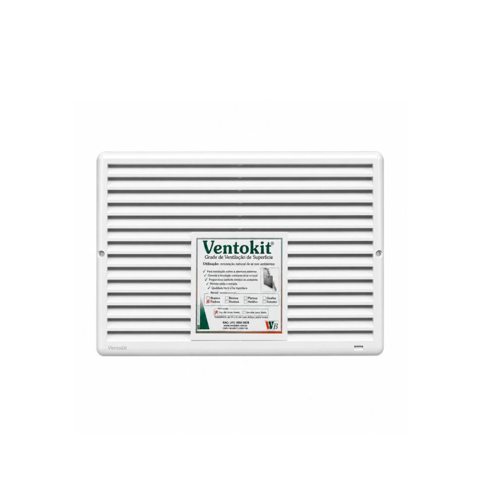 Rejilla ventilación PVC 35x20 mosquitero Rejilla Ventilación Pvc 35x20 Mosquitero