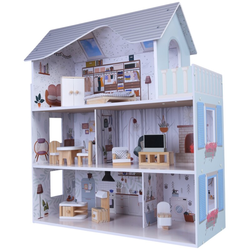 Sarah Doll House, Casita de Muñecas Extra Grande incluye 11 muebles y 4 accesorios Sarah Doll House, Casita de Muñecas Extra Grande incluye 11 muebles y 4 accesorios