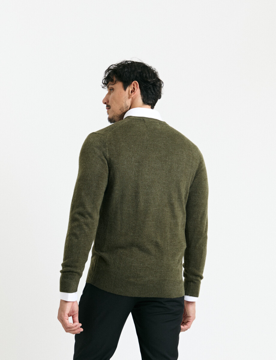 470313 SWEATER V HARRINGTON URBAN Verde Melange
