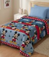 Acolchado Infantil 1 Plaza 100% Microfibra Mickey Celeste