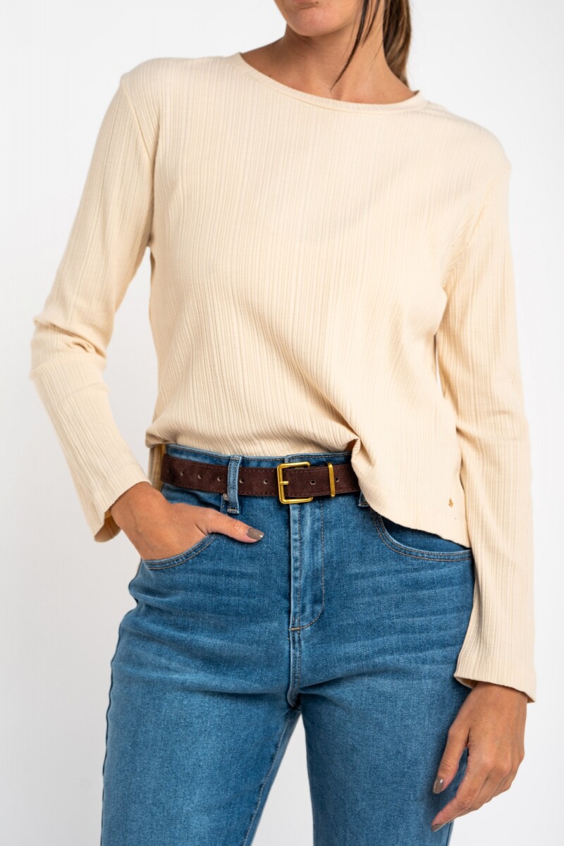 Remera Algodón Texturado Arena