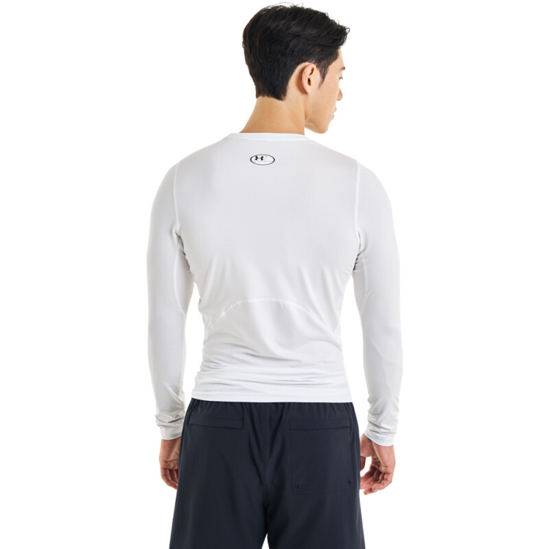 UA HG Armour Comp LS-WHT WHT-100