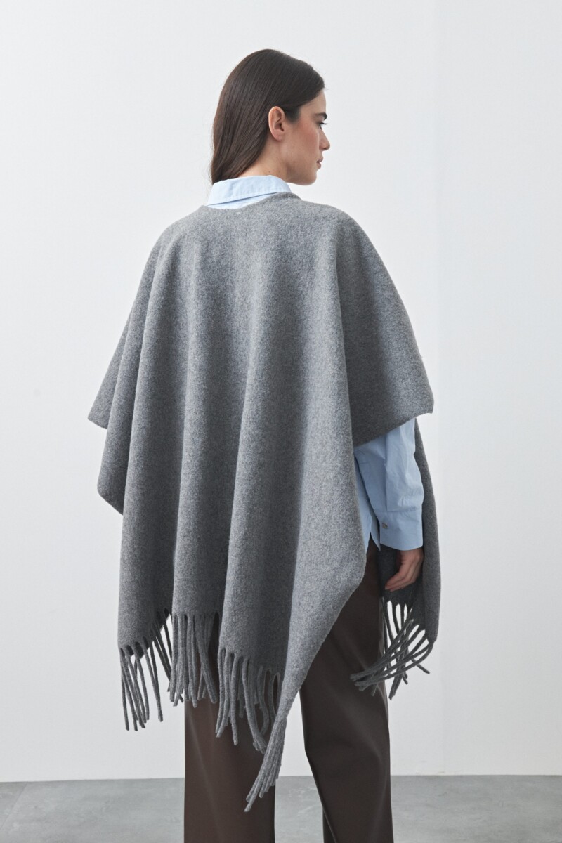 PONCHO FAVA Gris Melange
