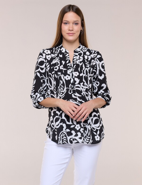 Blusa Print NEGRO/BLANCO