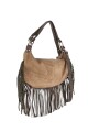 Cartera con flecos Tostado