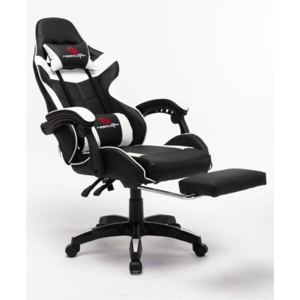 SILLA GAMER CON ALMOHADON MASAJEADOR - NEGRA/BLANCA SILLA GAMER CON ALMOHADON MASAJEADOR - NEGRA/BLANCA