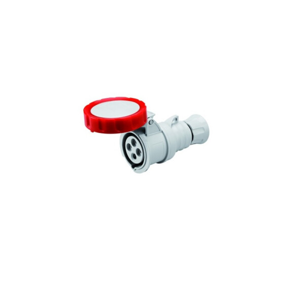 Ficha prolongación industrial 3P+T 16A 6H 380V roja IP67 GG2030