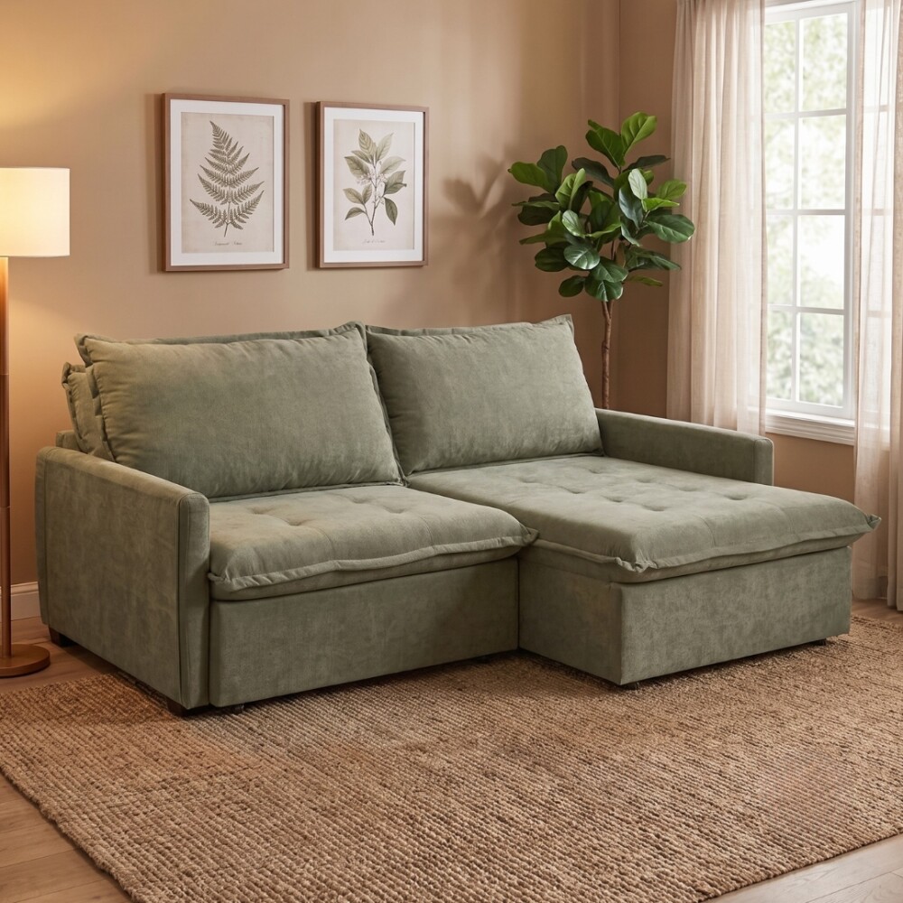 Sofá Cama Oliver 3 Cuerpos Verde