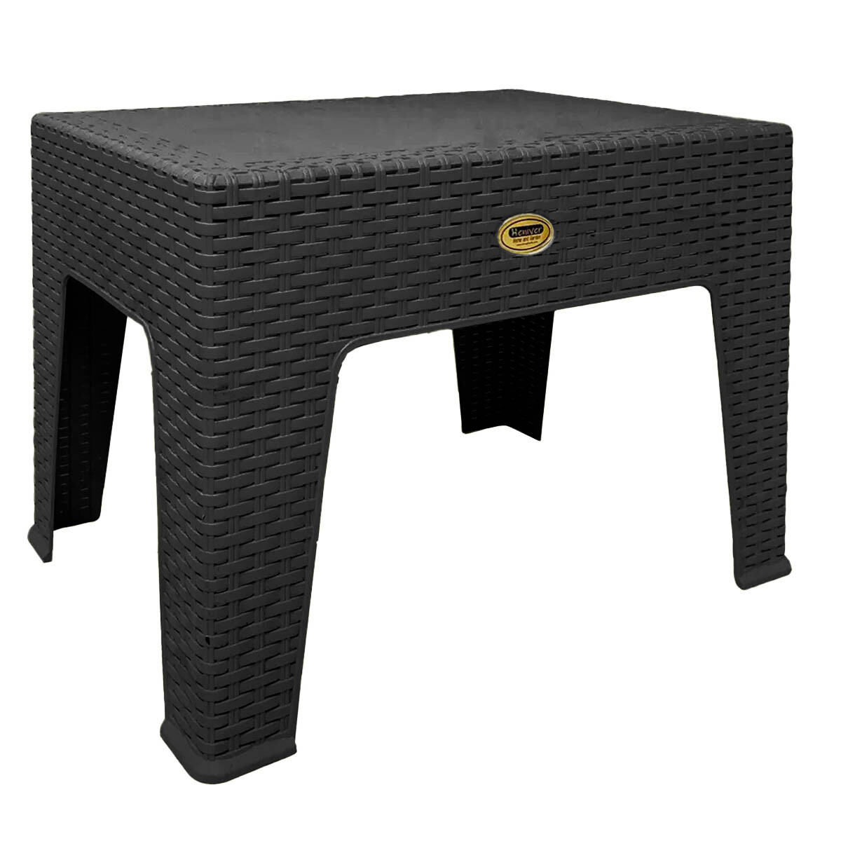 Mesa Ratona Auxiliar Jardín Patio Rattan Exterior UV - Negro 