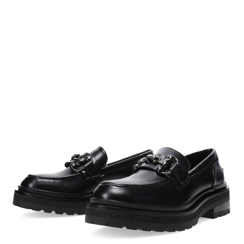 Zapato de Mujer Miss Carol DOULE Mocasin con hebilla Negro