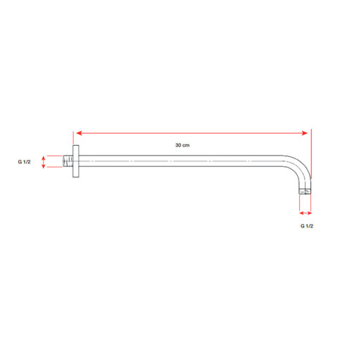 Brazo De Ducha De 30 Cms Acero Inox Aqualia 000