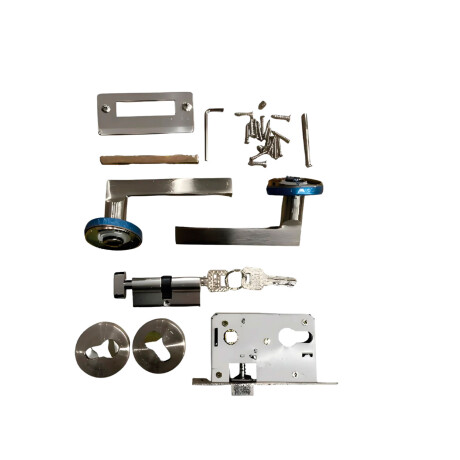 Cerradura Puerta Interior Metal Con 3 Llaves Lumax Plateado