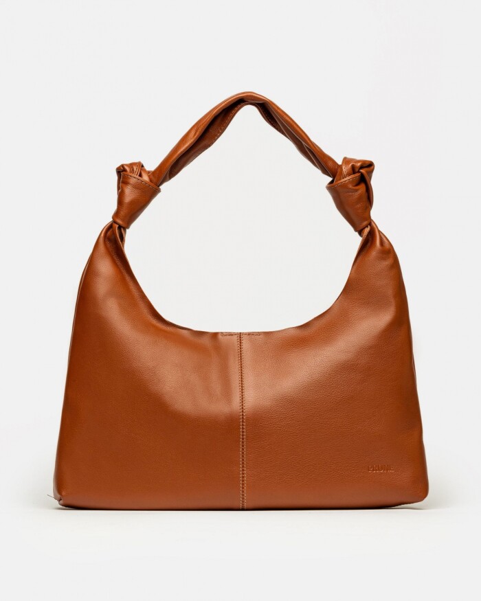 Cartera al hombro Juana en Cuero Graneado Marron