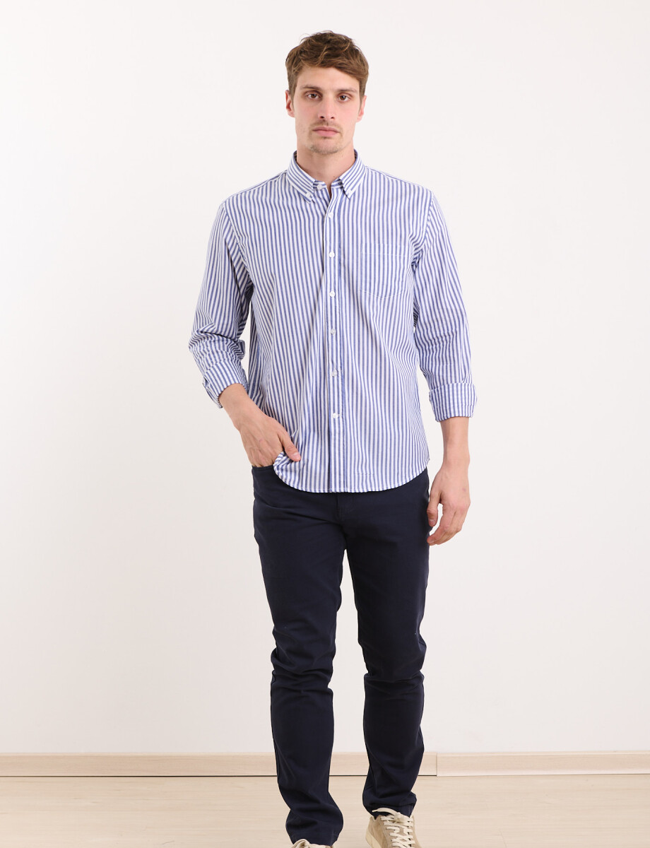 012590 CAMISA HARRY Azul/blanco