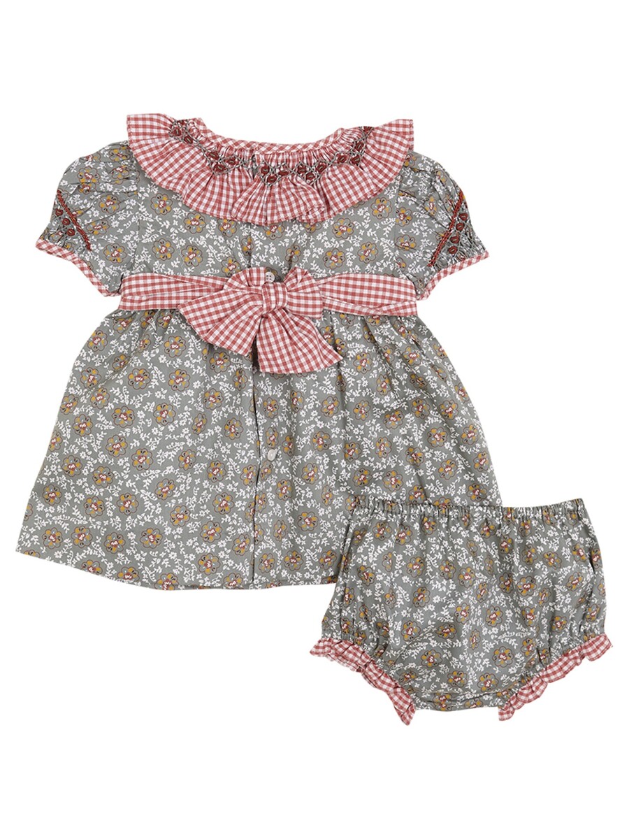 Vestido Con Delanta Verde Oscuro