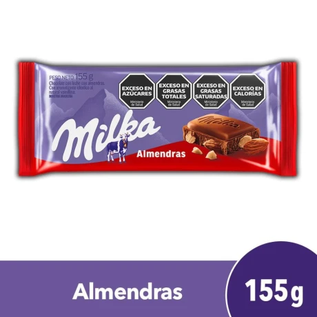 TABLETA CHOCOLATE MILKA ALMENDRAS 155GR TABLETA CHOCOLATE MILKA ALMENDRAS 155GR