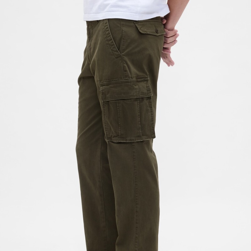 V-STRAIGHT CARGO PANT BLACK MOSS