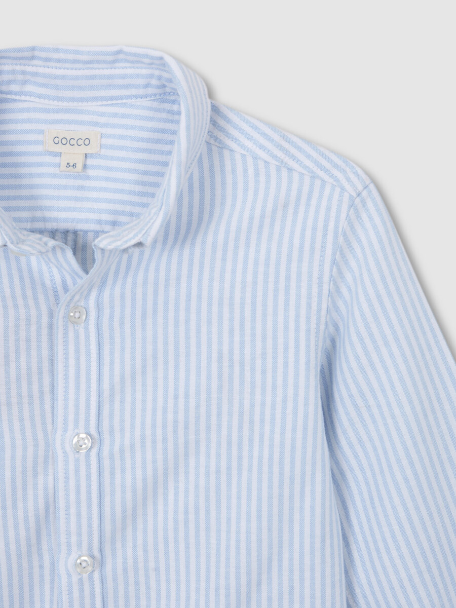 Camisa Oxford Rayas Azul