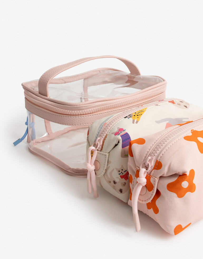 Porta Cosméticos Set De Portacosméticos Flores - Estampado Flores