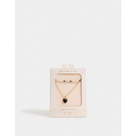 Collar Corto Bañado En Oro Con Piedra Natural Dorado