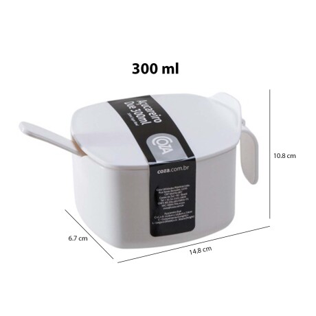 Azucarero Doble 300 Ml Tapa y Cuchara Especias Queso Rallado Blanco