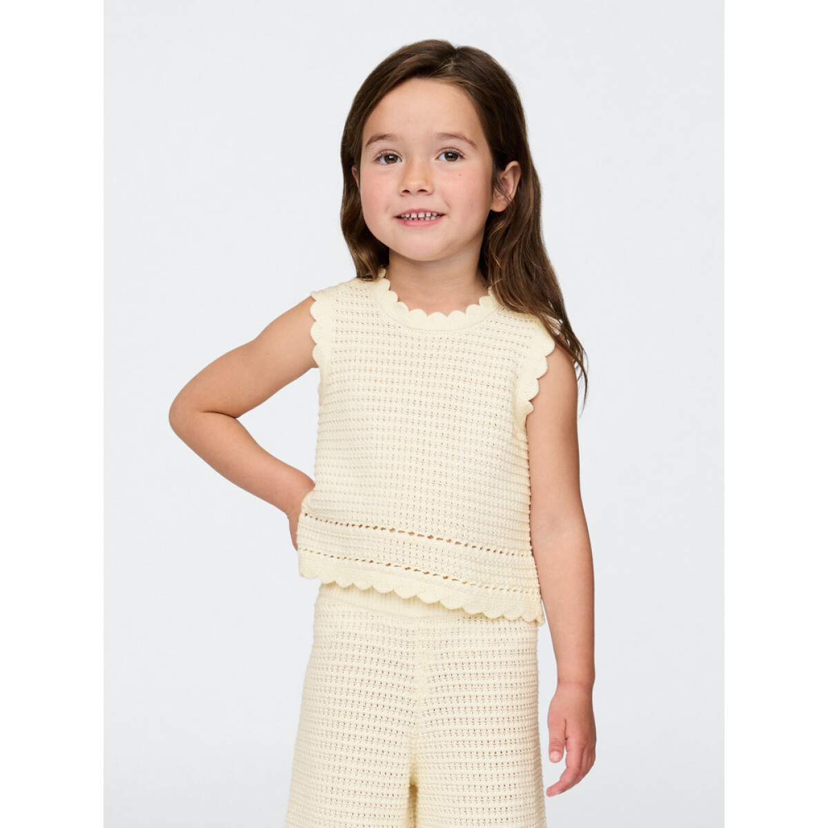 SL CROCHET BTN BACK TOP - IVORY FROST 