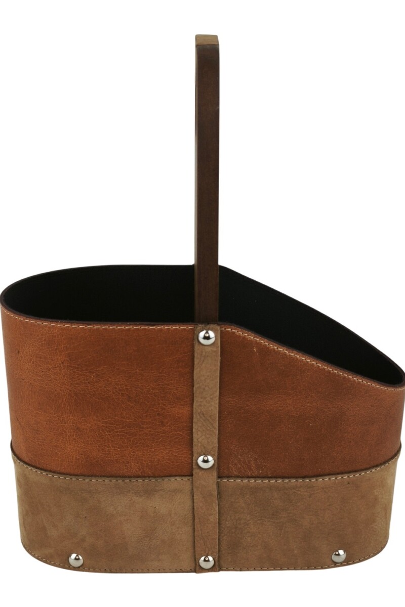 Matera de Cuero Vacuno Legítimo con Estructura Integral de Madera Marrón claro