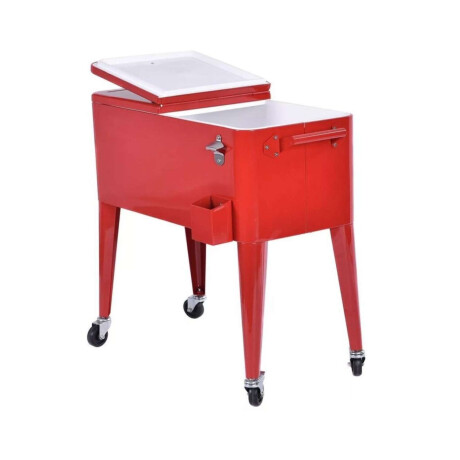 Conservadora Bar con ruedas 76L Rojo