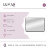 Espejo Horizontal Lumax Suleban c/marco y luz 120x70cm Negro