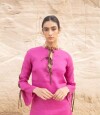 Vestido Tira Linen Fucsia
