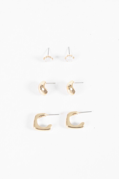 Set de caravanas metallic borla dorado