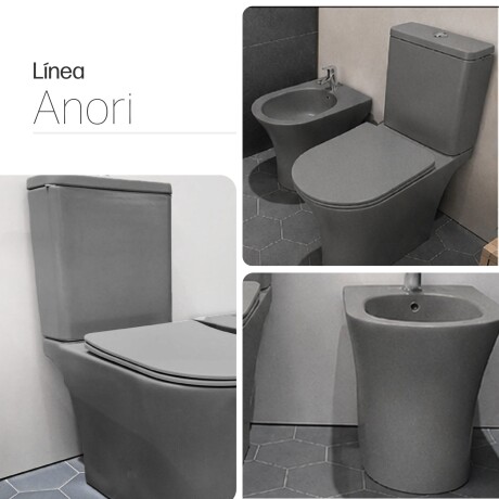 JUEGO DE LOZA SANITARIA ANORI GAMAS DE GRIS PARA BAÑO GAMAS DE GRIS