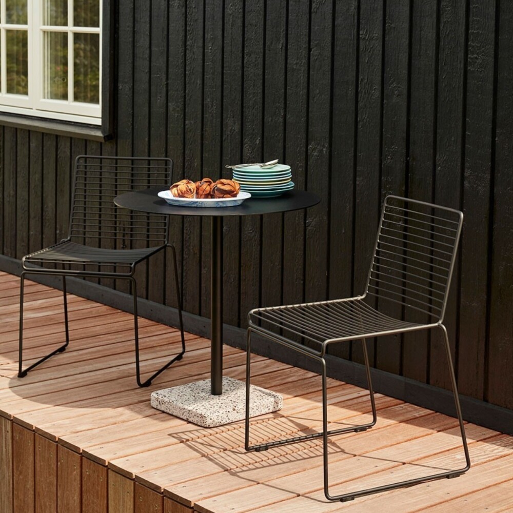 Silla De Exterior Metal con almohadón Apilable Negro