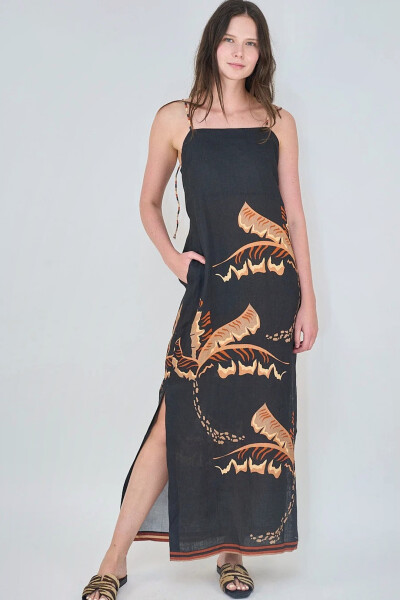 VESTIDO WILD FLOWER Negro