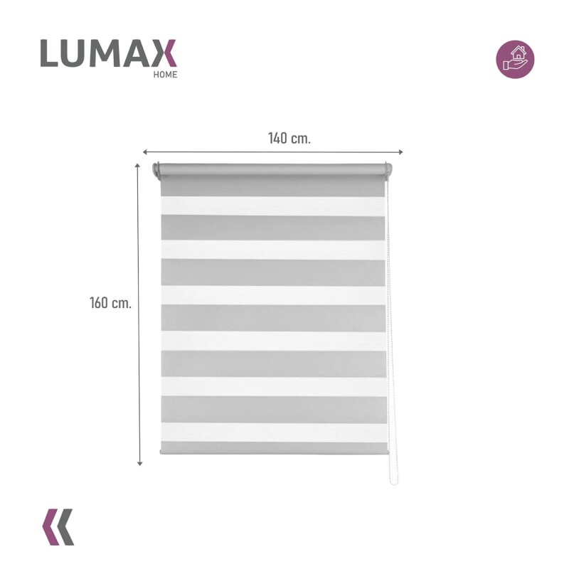 Cortina Roller Zebra Simple Lumax 1.4 X 1.6m Gran Calidad Gris
