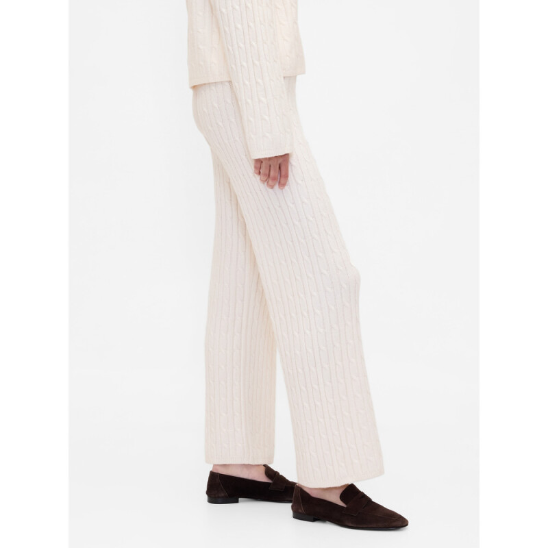 CASHSOFT CABLE PANT IVORY FROST