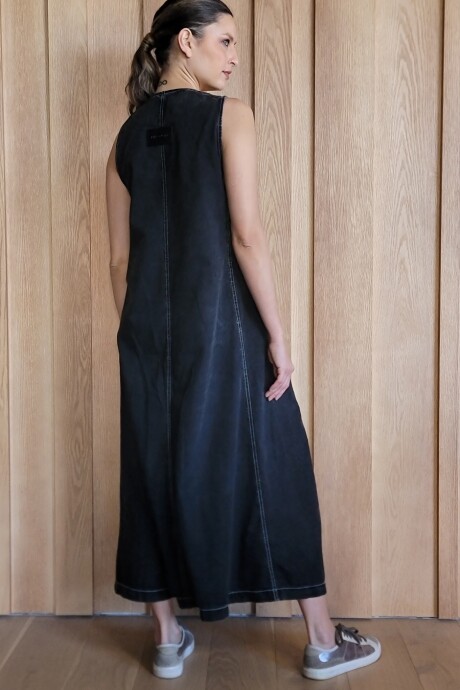 Vestido Formentera Denim Negro Picado