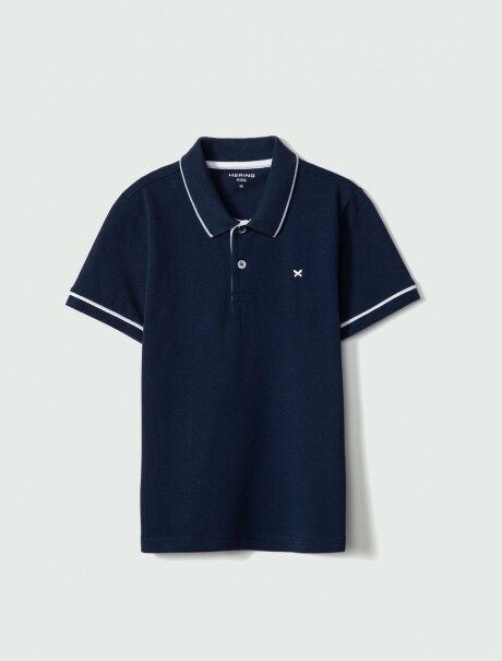 POLO INFANTIL CON LOGO BORDADO AZUL