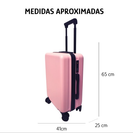Valija Mediana Rígida Con Ruedas 360° Liviana y Compacta Rosa/negro