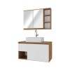 Mueble de baño suspendido Apollo Rustico Blanco 90 cm con bacha y botiquín Mueble De Baño Suspendido Apollo Rustico Blanco 90 Cm Con Bacha Y Botiquín