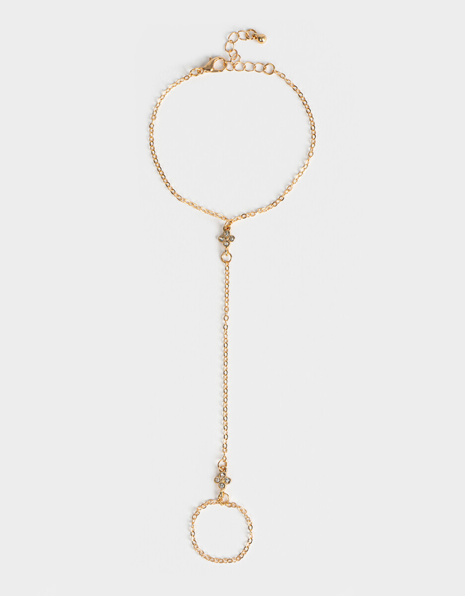 Pulsera Flexible Con Anillo Unido 