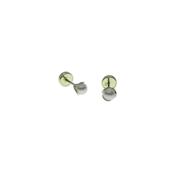 Caravanas de bebe canastita de oro 18k y perlas. Un clásico imperdible Caravanas de bebe canastita de oro 18k y perlas. Un clásico imperdible