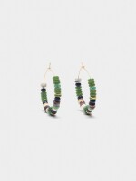 Aros Con Cuentas De Piedra Y Resina multicolor