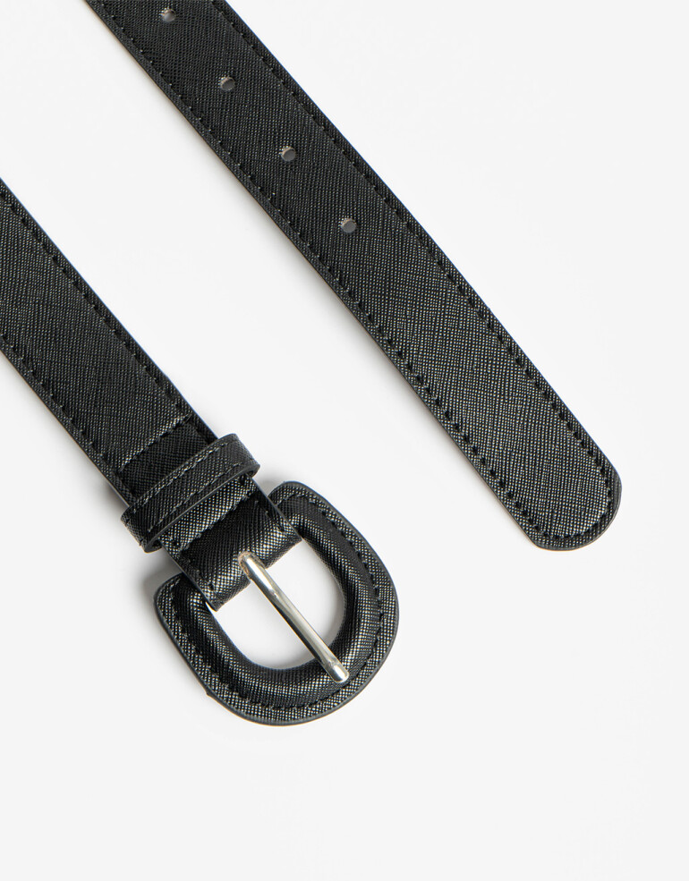 Cinturones y Fajas Cinturón Negro Con Hebilla - Negro