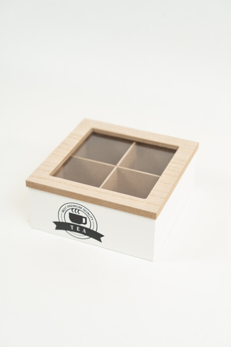 Caja Para Té Lyra, 4 Separaciones. Blanco