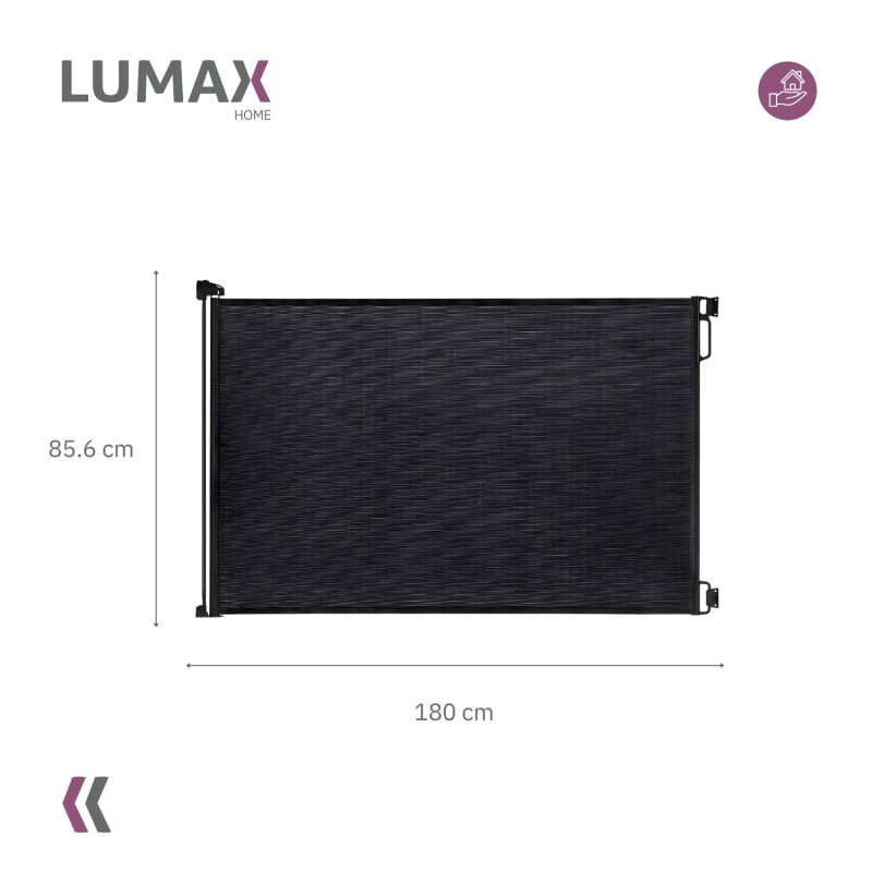 Puerta Flexible Lumax con Malla Retráctil de Seguridad Negro