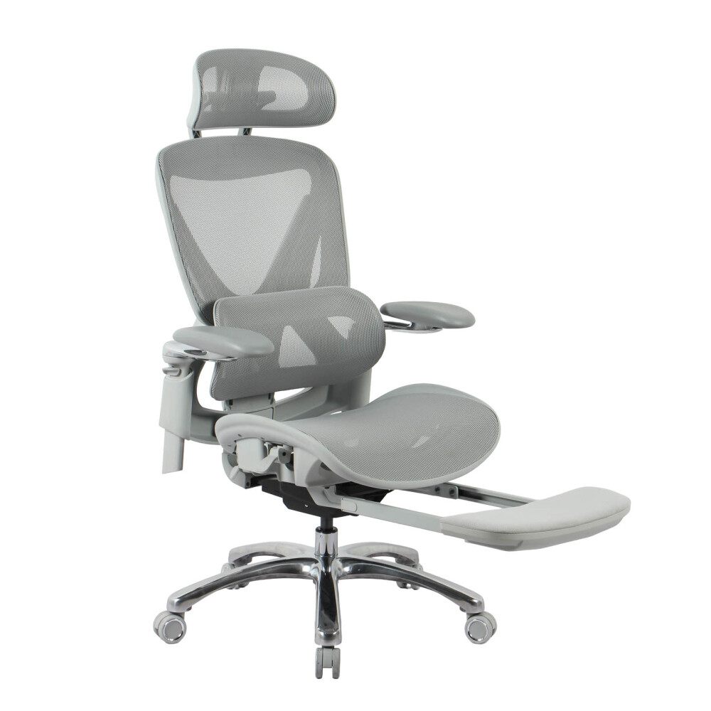 SILLA DE OFICINA MALLA-Y-METAL GRIS LYRA