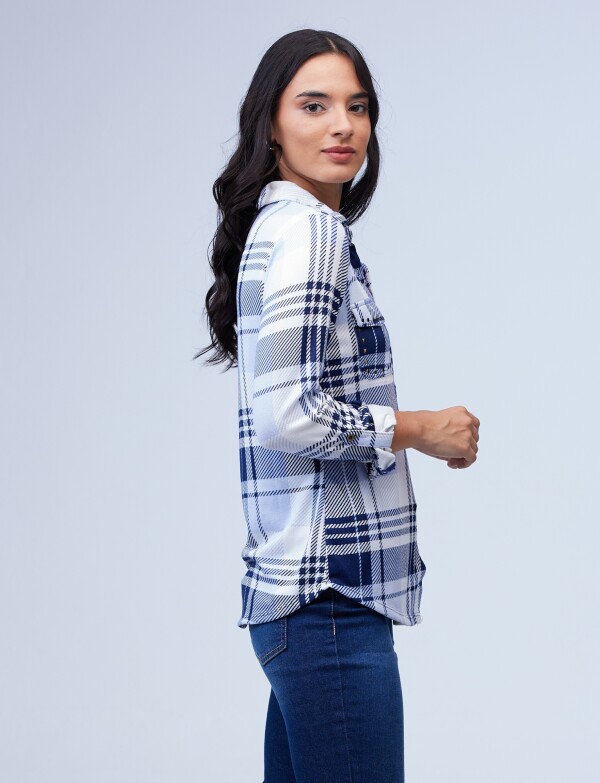 Camisa Soft Cuadrille AZUL/BLANCO