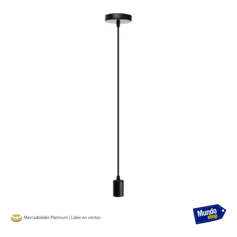 Pack X 2 Lampara Colgante Portalamparas Metal Vintage Negro